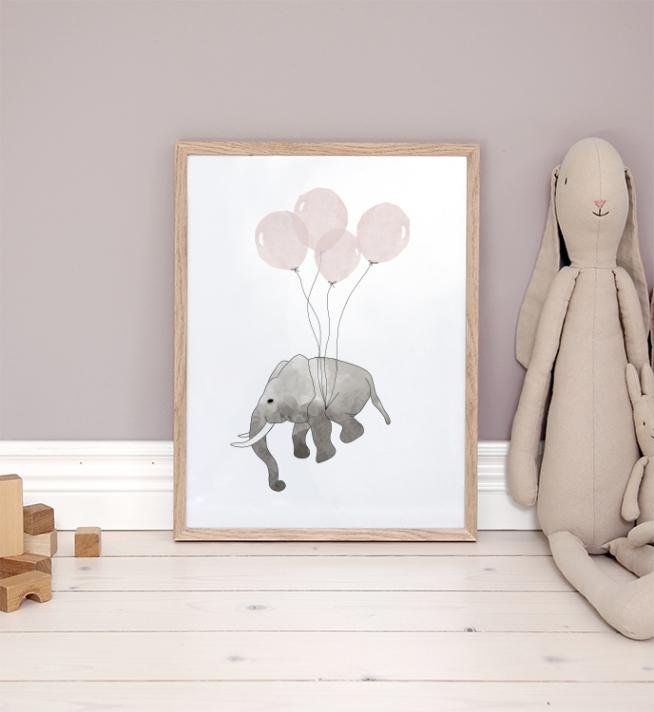 Elephant Pink, Posters / Posters pour enfants chez Desenio AB (7780)
