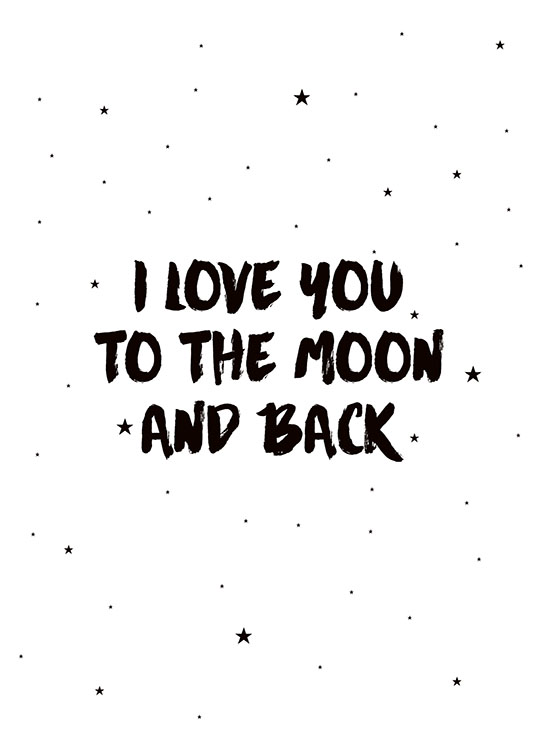 Moon And Back, Affiches / Posters pour enfants chez Desenio AB (7786)