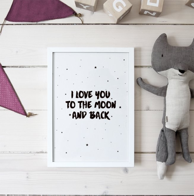 Moon And Back Poster / Quadri per  bambini presso Desenio AB (7786)