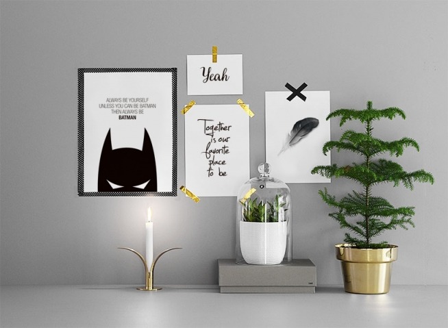  – Illustration graphique en noir et blanc avec Batman et une citation de Batman