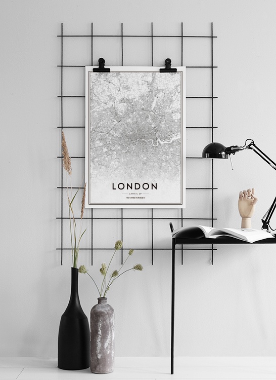London Map Affiche / Noir et blanc chez Desenio AB (8126)