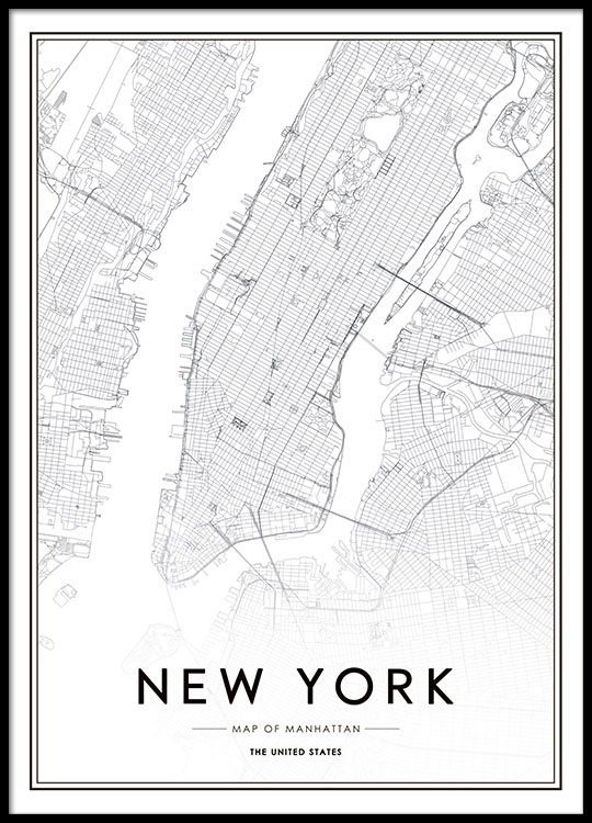 New York Map Poster / Bianco e nero  presso Desenio AB (8128)