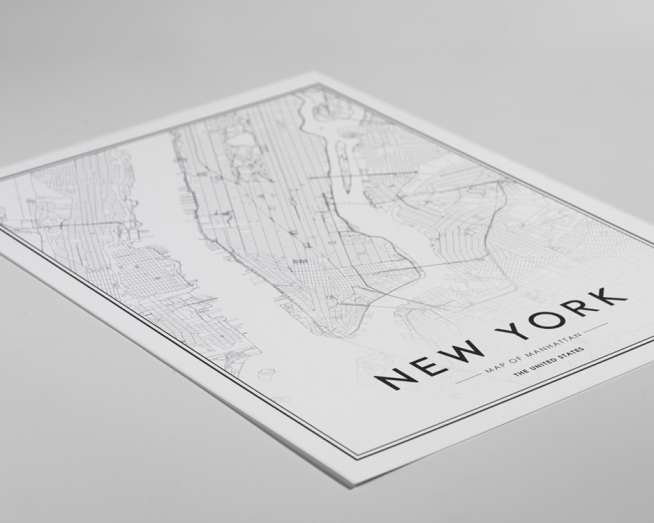 New York Map Poster / Bianco e nero  presso Desenio AB (8128)