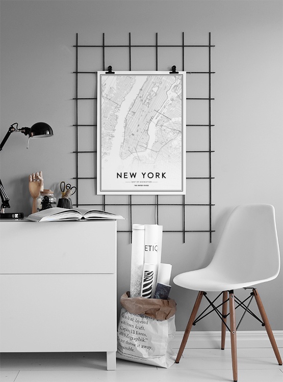 New York Map Poster / Bianco e nero  presso Desenio AB (8128)
