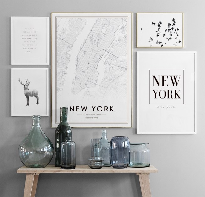 New York Map Affiche / Noir et blanc chez Desenio AB (8128)