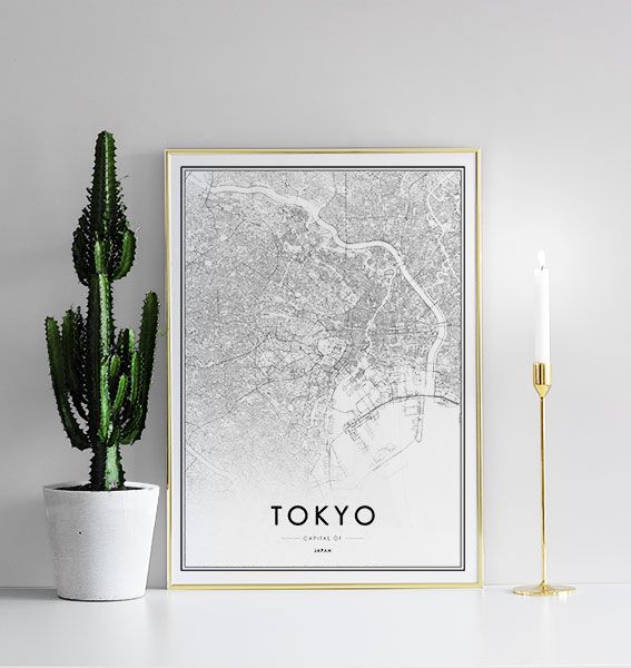 Tokyo, Poster / Schwarz-Weiss bei Desenio AB (8135)