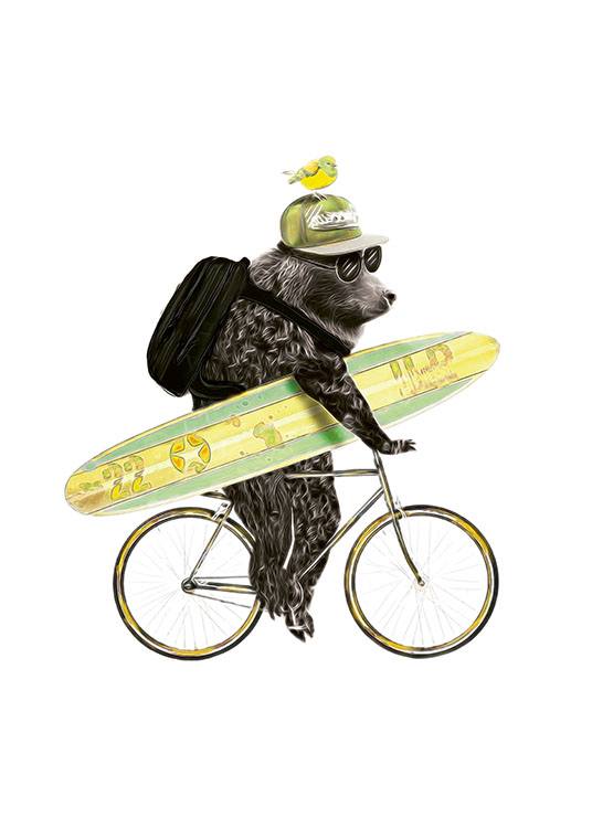 Surfing Bear Poster / Quadri per  bambini presso Desenio AB (8183)
