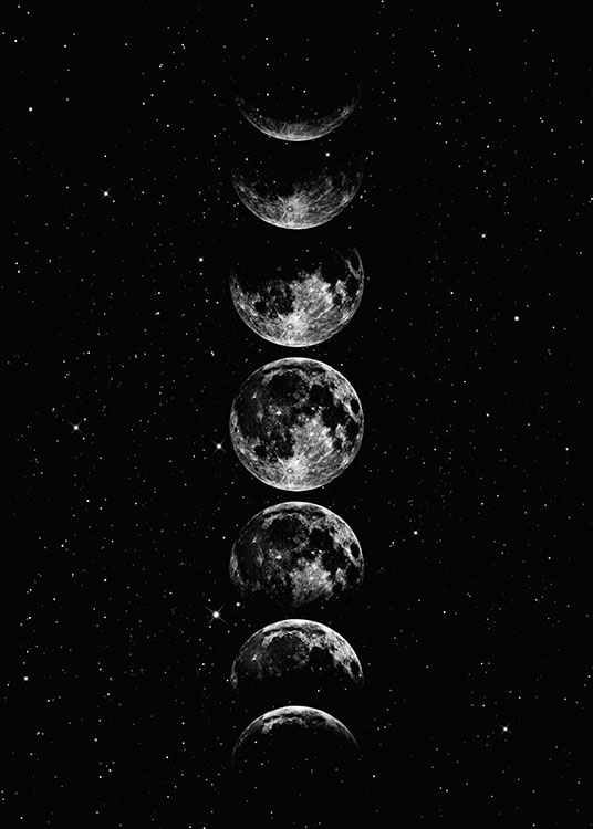 Moon and stars