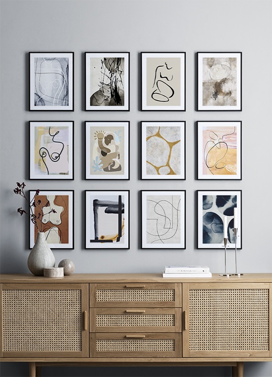  – Wandkalender mit 12 abstrakten Illustrationen für jeden Monat des Jahres