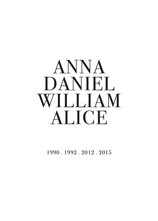 Our Names Personal Affiche