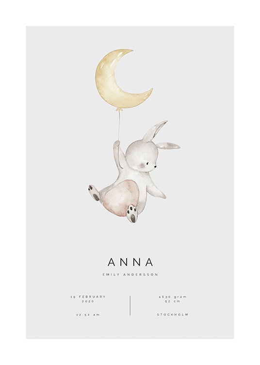 Flying Bunny Personal Affiche