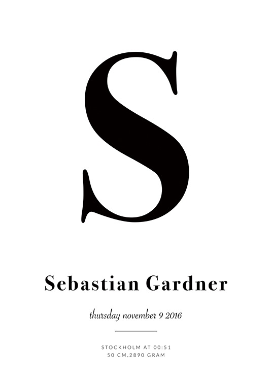  – Affiche de texte avec texte à personnaliser en noir, sur un fond blanc