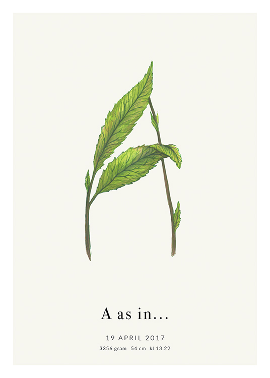 Botanic Letter A Personal Poster