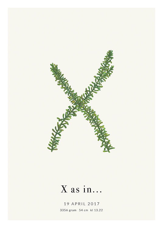 Botanic Letter X Personal Poster