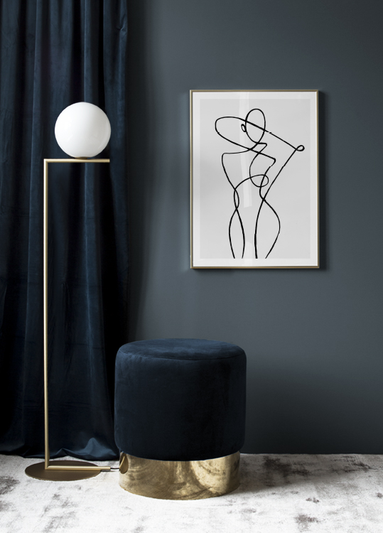 – Disegno in stile line art di un corpo formato da linee astratte